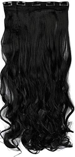 New Arihant Traders- Five Clip Based Synthetic Hair Extension (Looks Like Real Hair) (Curly-Black Color)