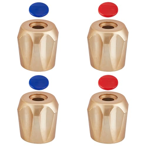GOMAKERER 8 set Indicatori per Rubinetti, 8pz Maniglie per Rubinetti Da Bagno In Plastica ABS Manopole per Rubinetti Caldo/Freddo con 8pz Adesivi Rossi e Blu per Casa, Bagno e Cucina