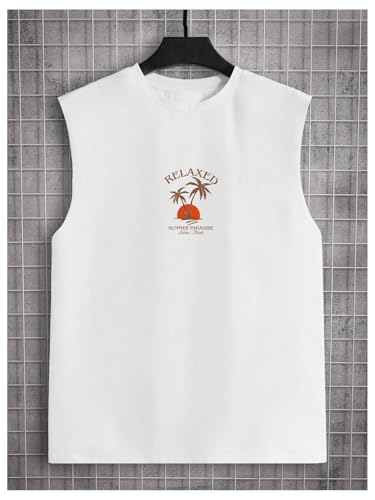 Men's Letter Graphic Print Tanks Crewneck Sleeveless Tops Summer Casual Tank Top3