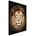 Produktbild Revolio 30x40 cm Leinwandbild Wandbilder Wohnzimmer Modern Kunstdruck Design Wanddekoration Deko Bild auf Leinwand Bilder 1 Teilig - Löwe Tiere Mähne braun shwarz