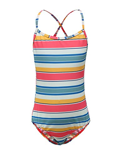 Image of Girls One Piece Swimsuits Hawaiian Floral Bathing Suit for Kids Adjustable Straps Swimwear 3-16 Years