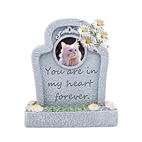 Haustier Gedenkstein Grabschmuck, Harz Pet Grabstein Deko im Freien oder drinnen, Wetterfest Grave Marker Memorial Stone mit Fotorahmen, für Verlorene of Hund, Katze(ewig)