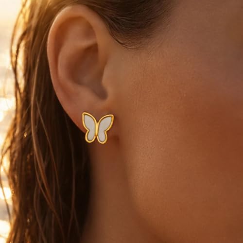 Image of Rubans Demi Fine Stainless Steel Stud Earrings Daily Gift for Women & Girls