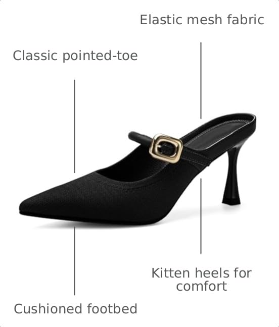 Image of NEWBELLA Women's Pointed Toe Heeled Mules