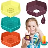 Generic 4PC Rectangular Popsicle Holders, Silicone, Easy to Clean, Summer Days