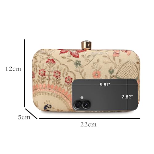 Image of LONGING TO BUY Hand Crafted Designer Box Clutch - Zari Embroidery For Women