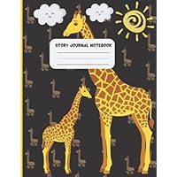 Giraffe Story Journal Notebook: Giraffe Themed Primary Grade Story Book For Kids | Excellent Back To School Gift For Boys and Girls| Composition ... Middle Lines With Space To Draw Illustration