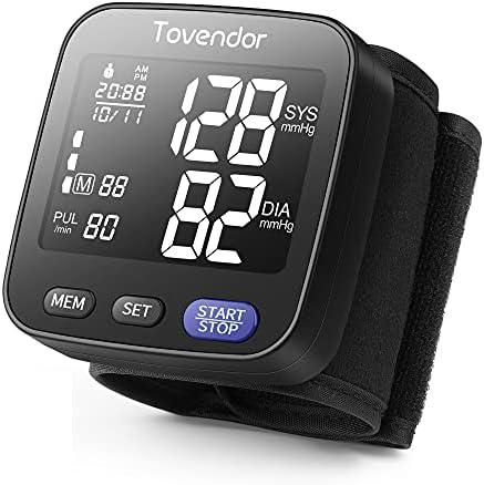 Tovendor Blood Pressure Monitor, Portable Automatic Digital BP Monitor Irregular Heart Beat Detection with Large Display Screen Adjustable 5.3"-8.5" Cuff for Home Travel Use
