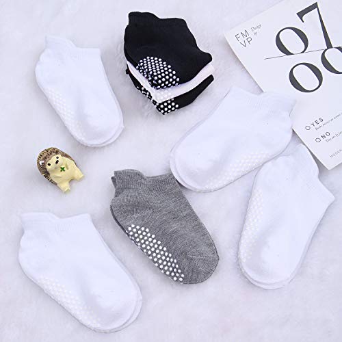 Cooraby 16 Pairs Toddler Non Slip Grip Ankle Socks Anti Skid Athletic Socks For Toddlers Boys Or Girls #TOP4