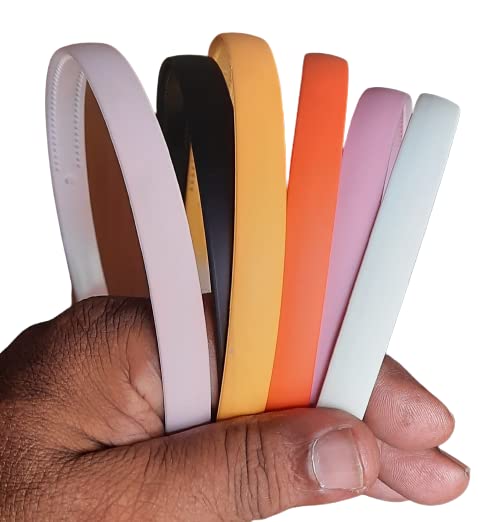 Fancy Plastic Elastic Hair Bands Wavy Hair Comb Black Brown Headband Teeth Comb Shine Matte Hairband Hoop Hair Accessories For Girls - (Colour2)- one set of-6 Nos-image-31