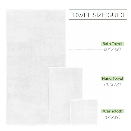 Image of Elegant Comfort 4 Lines Viscose Stripe 6-Piece Premium Towel Set - 100% Turkish Cotton High Absorbent Luxury Bathroom Towels - Includes 2 Washcloths, 2 Hand Towels and 2 Bath Towels Set, White