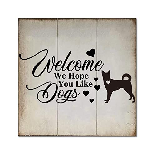 Plaque en bois rétro décoration murale Welcome German Shepherd