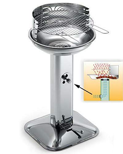 PEBSHOP Barbecue in Acciaio Inox con Colonna Ø 44 CM H 89 CM