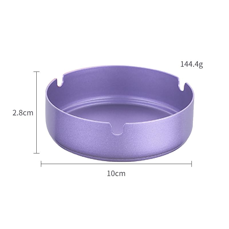 YOKIOU 2pack Purple Ashtray Stainless Steel 3.9in Ash Holder for Home Office Hotel (Purple)
