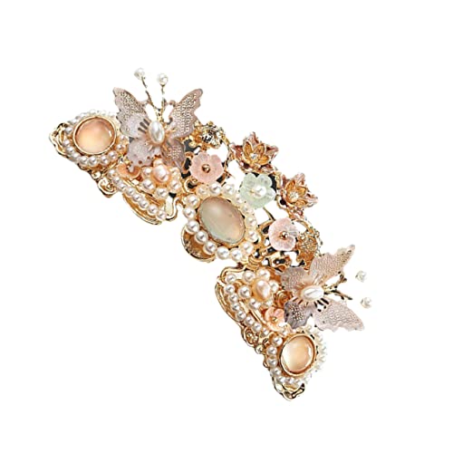 BELLIFFY ヘアピン レトロかんざし 帽子 漢服の髪のくし 花嫁のための結婚式のヘアクリップ 花柄のヘアクリップ 花の髪の櫛 和装髪飾り 蝶のかんざし 昔ながらのかんざし 中華風かんざし 合金