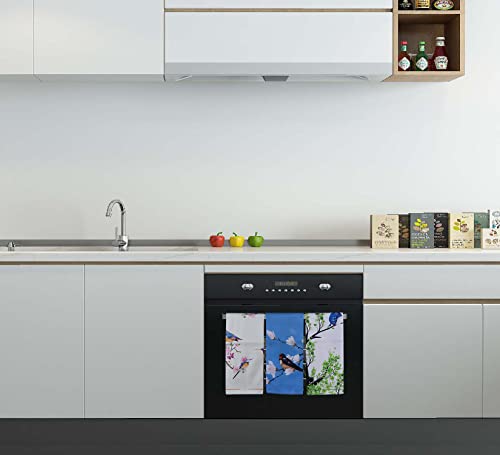 Hopweek 100% Cotton Flower Birds Kitchen Towels (18X28 Inches,3 Pack) Absorbent, Reusable Dish Towels, Dish Cloths, Tea Towels, Great For Kitchen Cleaning, Housewarming Gift, Farmhouse Kitchen Decor #TOP5