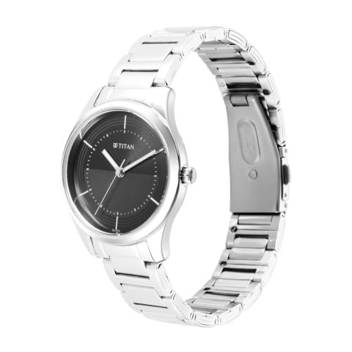 Titan Store Titan Women's Black Dial Steel Strap Watch NR2639SM03 - Image 4