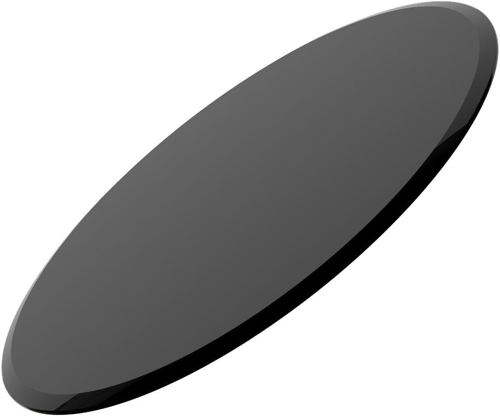32 Inch Round Tempered Glass Table Top - 2/5" Thick Black Glass with Beveled Polished Edge - Heat Resistant Surface for Dining, Coffee, Patio Tables & Office Desks