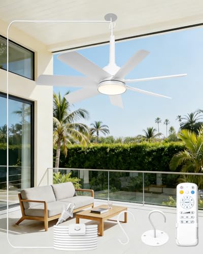 28'' Outdoor Ceiling Fans with Lights and Remote, LED Gazebo