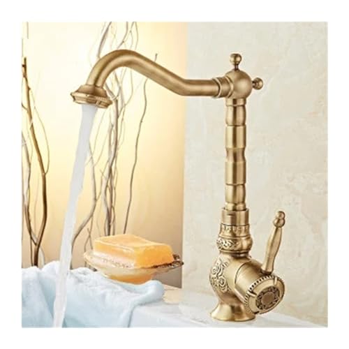 Robinet de lavabo rétro surélevé pour vasque à poser sans éclaboussures - 5