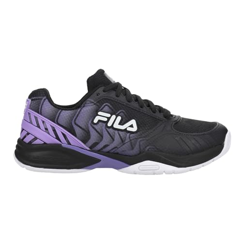 Fila Volley Zone Womens Pickleball Shoe (Black/Aster Purple/White, US Footwear Size System, Adult, Women, Numeric, Medium, 7)
