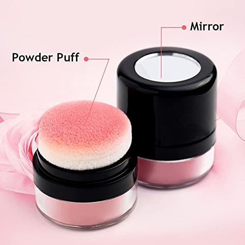 Blush Powder Makeup Matte Natural Blusher Bright Shimmer Face Blush For Cheek Highly Pigmented Blush Makeup Oil Contorl Easy To Blend Loose Powder (02# Orange-Pink) #TOP3