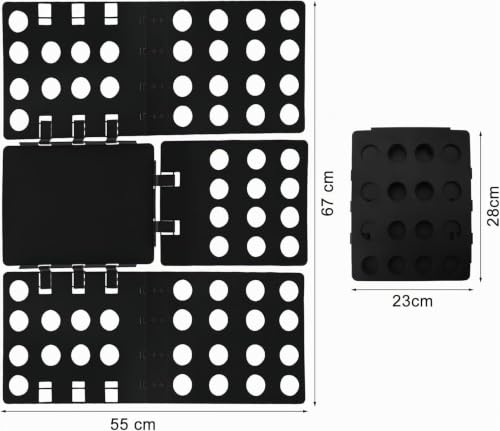 Miniatura 2 de Heanvmyss Doblador Ropa Plegable,Doblador De Organizador Armario,Tablero Para Doblar Camisas,Tableros Para Carpetas De Ropa Para Adultos Niños 67 57 Cm,Negro