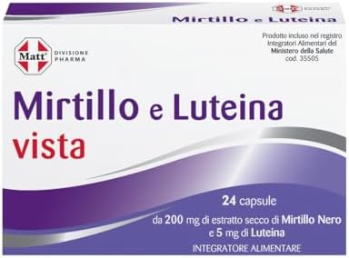 Matt Divisione Pharma Integratore Alimentare Mirtillo e Luteina, 24 Capsule Matt - integratore