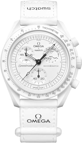 Swatch Reloj de pulsera MoonSwatch Omega x Mission to the Moonphase Snoopy, Color blanco., Corr