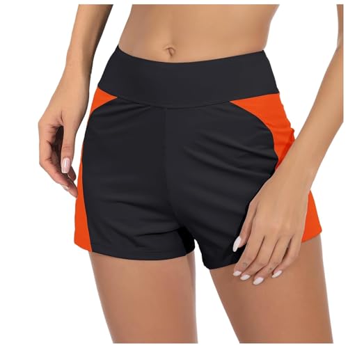 2024 Costume da Bagno Mestruale Mutandine Mestruali Perdite Mestruazioni Calze Bikini Donna Pantaloncini da Bagno Assorbente Pantaloncini da Bagno a Vita Alta Costume Mestruale, arancione, S