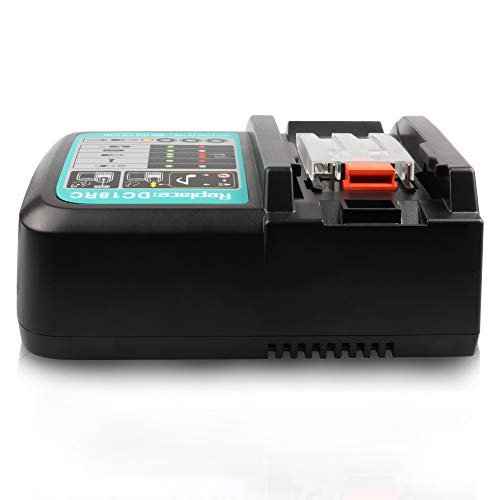 Batteriol Dc18Rc 18V Battery Charger Replacment For Makita 18V Lithium Ion Battery With Led Indicator, Compatible With Makita 14.4V - 18V Lithium-Ion Lxt Battery Bl1830 Bl1850B Bl1860B #TOP3