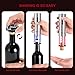 Febote Electric Wine Opener Set for Home Bar Party - 5-in-1 Automatic Rechargeable Corkscrew with Charging Base, Foil Cutter, Vacuum Stoppers, Aerator, Accessories Premium Mahogany Base - Brown