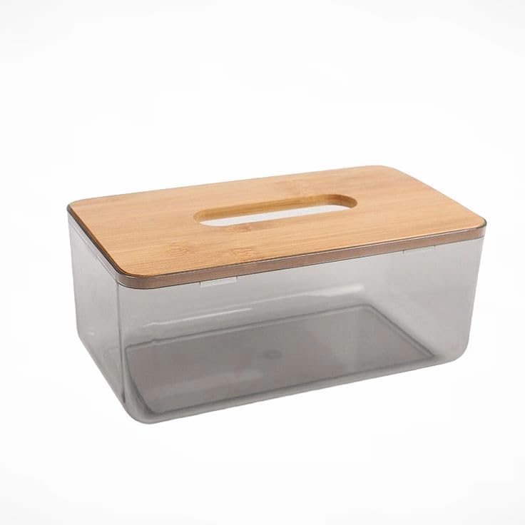 Caja de pañuelos para el hogar, contenedor de almacenamiento de toallas de papel, tapa de bambú, servilleta, decoración ecológica de madera para