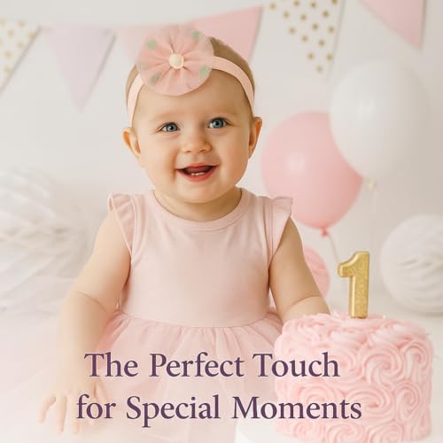 Image of 6 pcs Baby Girls Nylon Headbands Turban Hair Bows Hair Band Elastic Hair Accessories for Kids Toddlers Infants Newborn