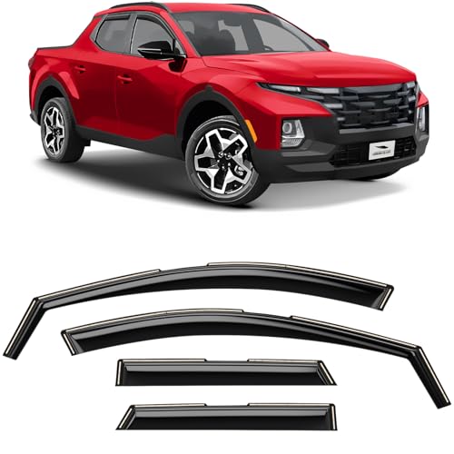 Voron Glass in-Channel Extra Durable Rain Guards for Hyundai Santa Cruz 2022-2025, Window Deflectors, Vent Window Visors, 4 Pieces - 200490