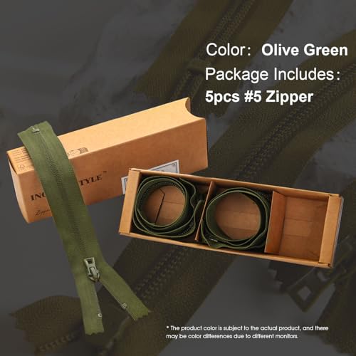 Fermetures éclair hydrofuges 22 cm vert olive anti-infiltration - 3