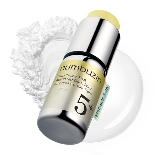 numbuzin No.5 Glutathione TXA Dark Spot Ampoule, Targeted Tone Care Concentrate for Dark Spots & Uneven Skin, Tranexamic Acid, Niacinamide, Vitamin Tree Water, Korean Skincare, 10.7g