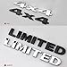 4 X 4 +Limited Chrome Logo 3D Decal Emblem Sticker Nameplate Badge Decoration for Jeep Grand Cherokee Wrangler Compass (black)
