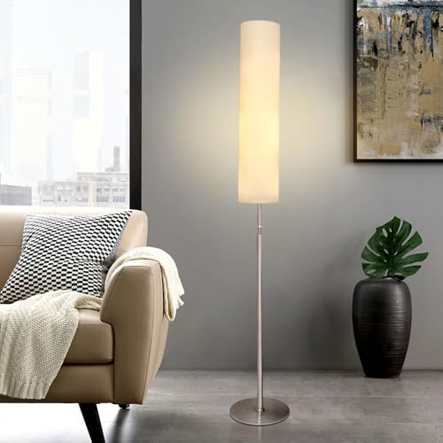 Lampadaire minimaliste moderne réglable en hauteur avec abat-jour en tissu pour chambre