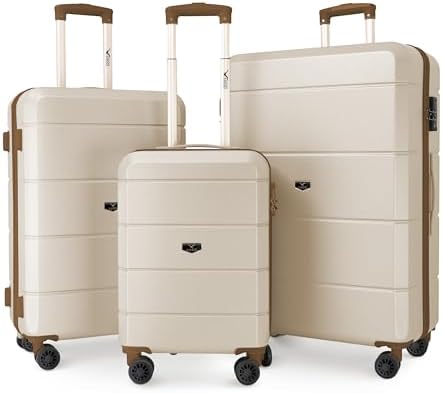 Lugg Travel Suitcase Set - Jetset 3-Piece Hard Shell Luggage, 20" 25" 29 Strong & Lightweight with Secure TSA Lock, Smooth 360° Wheels, Internal Pockets - Airline Approved
