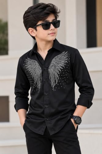 Image of Boys Satin Full Sleeve Shirt Stylish Shirt for Kids Soft & Shiny Casual Formal Shirt