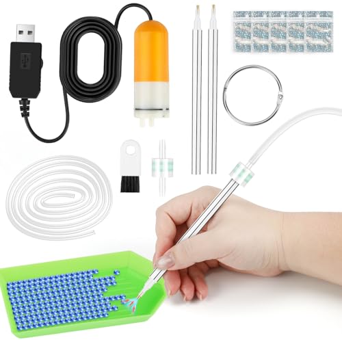 Penna con accessori per diamond art, penna elettrica per pittura a diamante con vassoio portaoggetti, kit di penne per pittura con diamanti per adulti, kit di penne per pittura a diamante sottovuoto