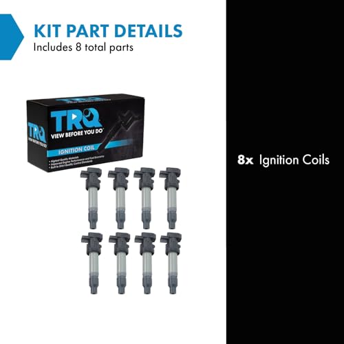 TRQ Ignition Coil Set 8 Piece Compatible with 2006 Buick Lucerne 2004-05 Cadillac DeVille Seville SRX XLR 05-06 STS 06 DTS by TRQ - Image 2