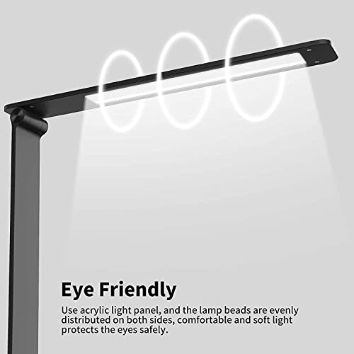 Mongery Led Desk Lamp, Table Lamp With Touch Control Usb Charging Eye-Caring Desk Lamp Aluminum Multiple Angle Adjustments Led Light For Office, Home, Reading And More, Black #TOP4