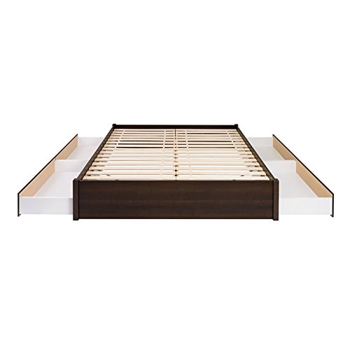 Prepac Select King 4 Post Platform Bed With 4 Drawers, 83" L X 79" W X 16" H, Espresso #TOP4