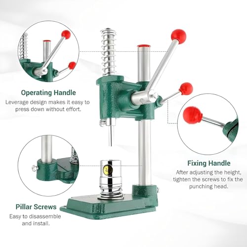 Presse de fabrication boutons tissu robuste avec 3 matrices interchangeables de précision