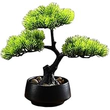 Home Fake Plants Simulation Bonsai Greening Ceramic Pot Ornaments Artificial Plants Suitable for Home Living Room Office Desktop Decoration Artificial Bonsai Decoration Color B