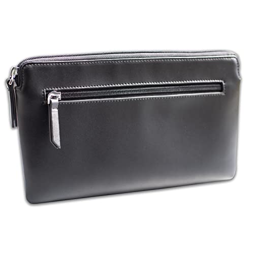 Bolso de cuero negro para documentos portadocumentos de piel portafolios