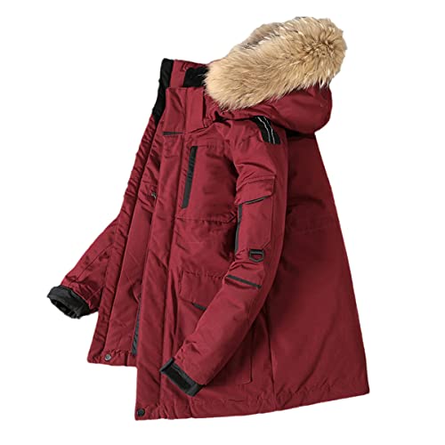 Manteau d'hiver chaud pour homme pour sorties décontractées en ville veste rouge S