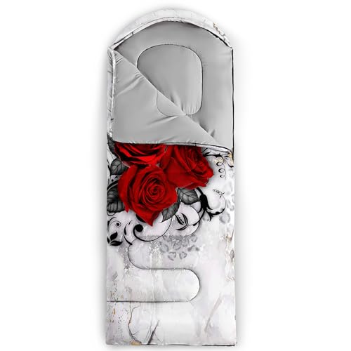 Image of QOOMO Ball Flower Camping Sleeping Bags,3 Season Warm & Cool Weather,Lightweight,Waterproof Sleeping Bags for Adults & Kids,Traveling,and Outdoors,Camping Gear Equipment